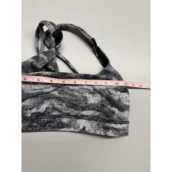 Lululemon Energy Bra. Power Luxtreme Hazy Days Black White. Sz 4 - Picture 4 of 10
